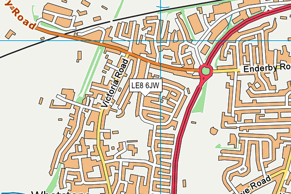 LE8 6JW map - OS VectorMap District (Ordnance Survey)