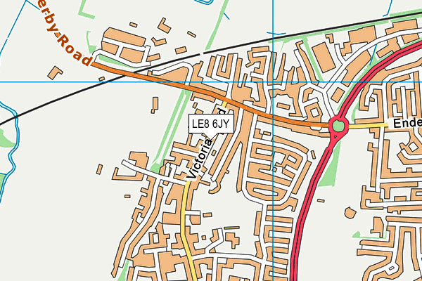 LE8 6JY map - OS VectorMap District (Ordnance Survey)