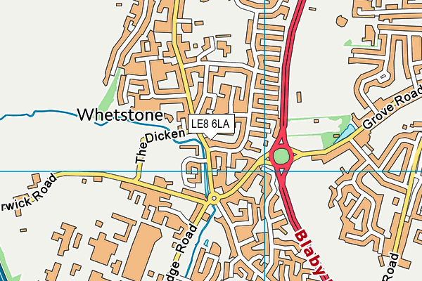 LE8 6LA map - OS VectorMap District (Ordnance Survey)
