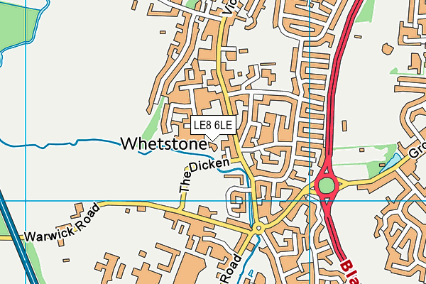 LE8 6LE map - OS VectorMap District (Ordnance Survey)