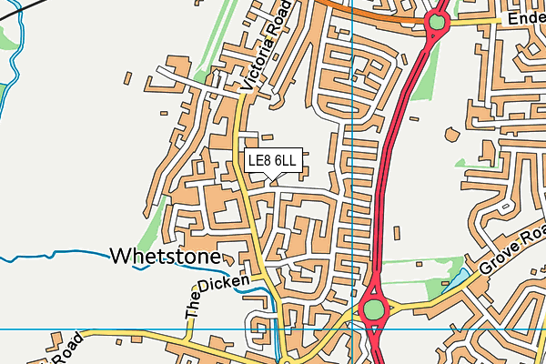 LE8 6LL map - OS VectorMap District (Ordnance Survey)