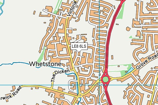 LE8 6LS map - OS VectorMap District (Ordnance Survey)