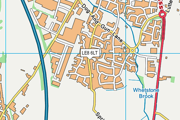 LE8 6LT map - OS VectorMap District (Ordnance Survey)