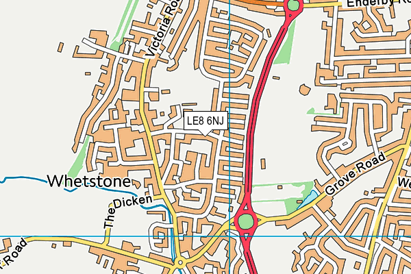 LE8 6NJ map - OS VectorMap District (Ordnance Survey)