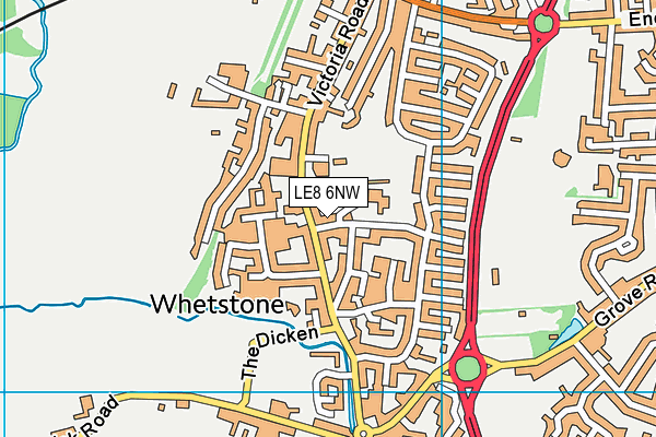 LE8 6NW map - OS VectorMap District (Ordnance Survey)