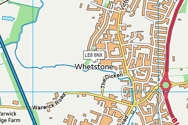 LE8 6NX map - OS VectorMap District (Ordnance Survey)
