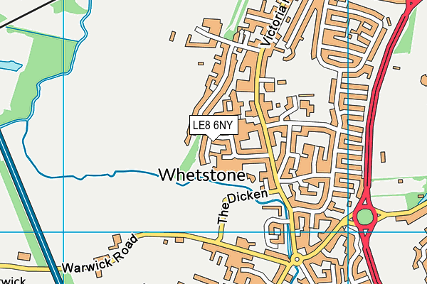 LE8 6NY map - OS VectorMap District (Ordnance Survey)
