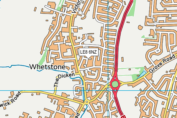 LE8 6NZ map - OS VectorMap District (Ordnance Survey)