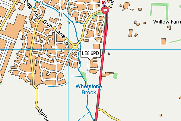 LE8 6PD map - OS VectorMap District (Ordnance Survey)