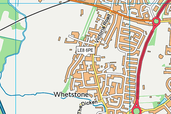 LE8 6PE map - OS VectorMap District (Ordnance Survey)