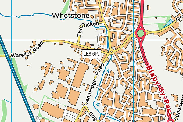 LE8 6PJ map - OS VectorMap District (Ordnance Survey)