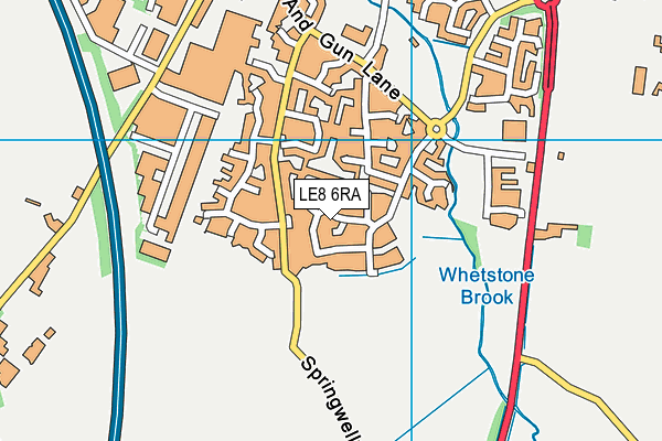 LE8 6RA map - OS VectorMap District (Ordnance Survey)