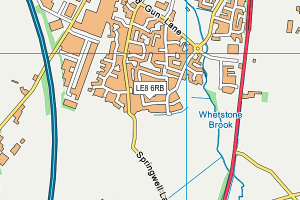LE8 6RB map - OS VectorMap District (Ordnance Survey)