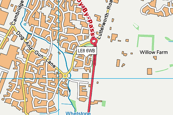LE8 6WB map - OS VectorMap District (Ordnance Survey)