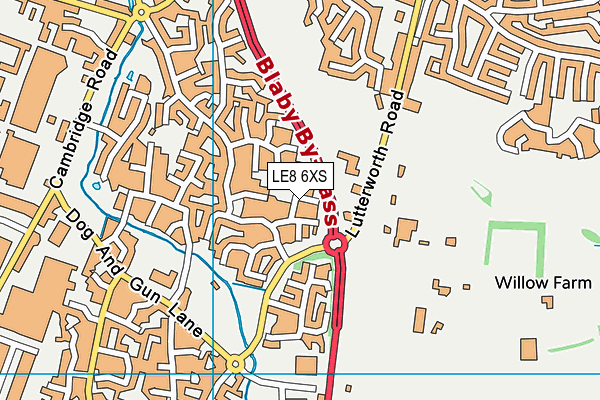 LE8 6XS map - OS VectorMap District (Ordnance Survey)