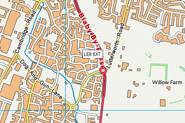LE8 6XT map - OS VectorMap District (Ordnance Survey)