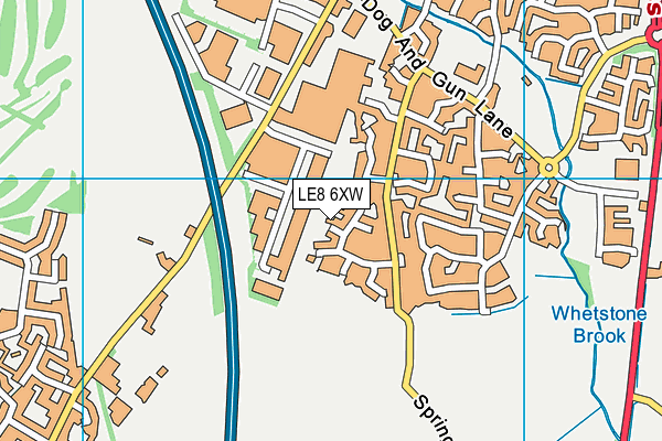 LE8 6XW map - OS VectorMap District (Ordnance Survey)