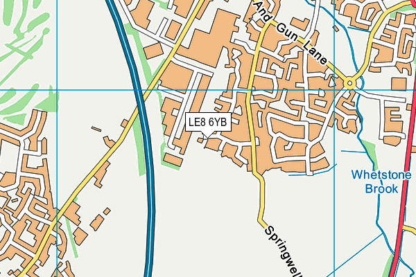 LE8 6YB map - OS VectorMap District (Ordnance Survey)