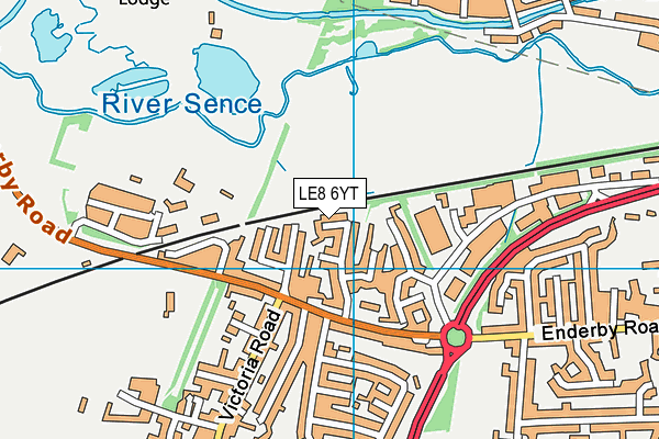 LE8 6YT map - OS VectorMap District (Ordnance Survey)
