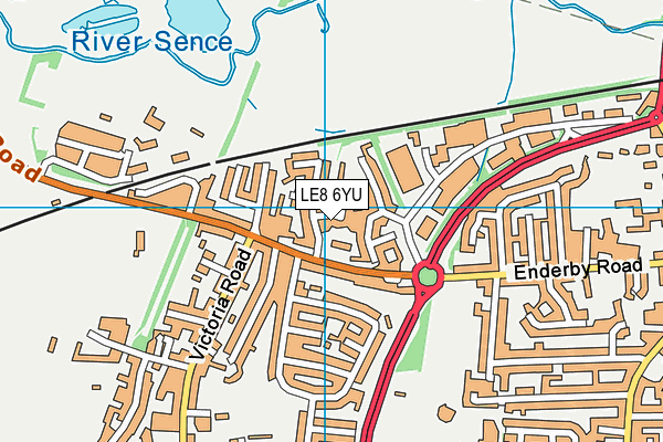 LE8 6YU map - OS VectorMap District (Ordnance Survey)