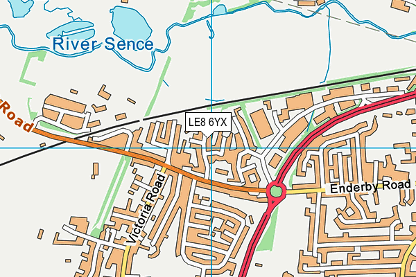 LE8 6YX map - OS VectorMap District (Ordnance Survey)