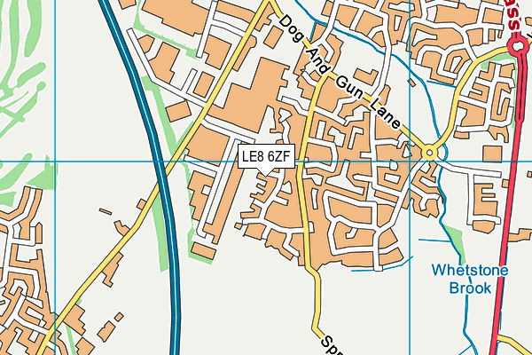 LE8 6ZF map - OS VectorMap District (Ordnance Survey)