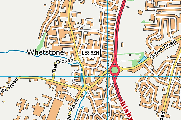 LE8 6ZH map - OS VectorMap District (Ordnance Survey)