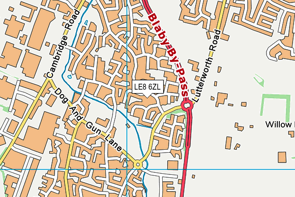 LE8 6ZL map - OS VectorMap District (Ordnance Survey)