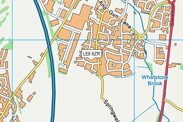 LE8 6ZR map - OS VectorMap District (Ordnance Survey)