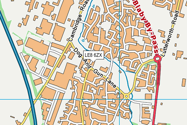 LE8 6ZX map - OS VectorMap District (Ordnance Survey)
