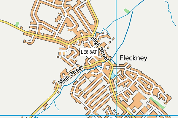 LE8 8AT map - OS VectorMap District (Ordnance Survey)