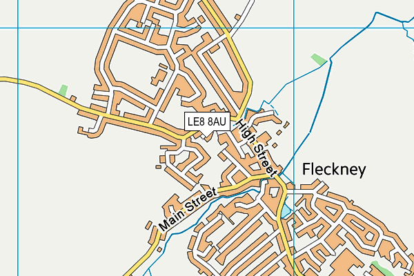 LE8 8AU map - OS VectorMap District (Ordnance Survey)