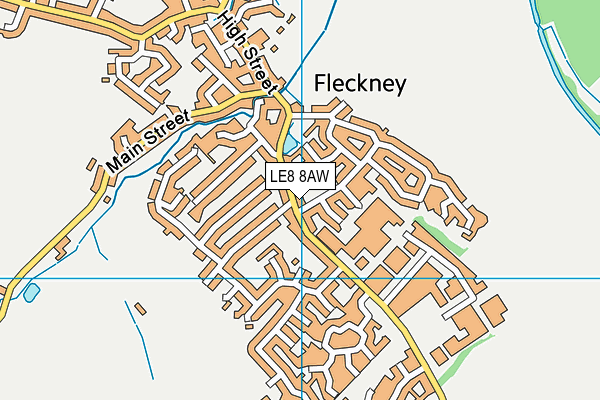 LE8 8AW map - OS VectorMap District (Ordnance Survey)