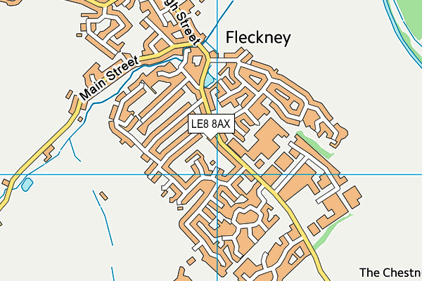 LE8 8AX map - OS VectorMap District (Ordnance Survey)
