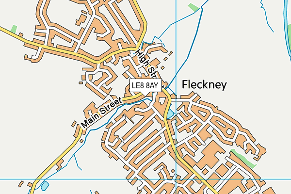 LE8 8AY map - OS VectorMap District (Ordnance Survey)