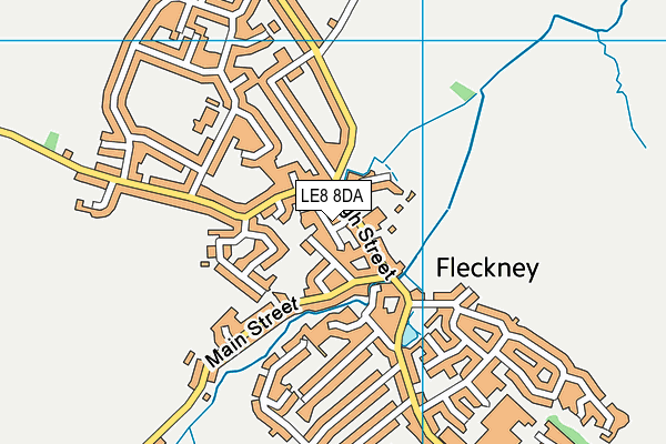 LE8 8DA map - OS VectorMap District (Ordnance Survey)