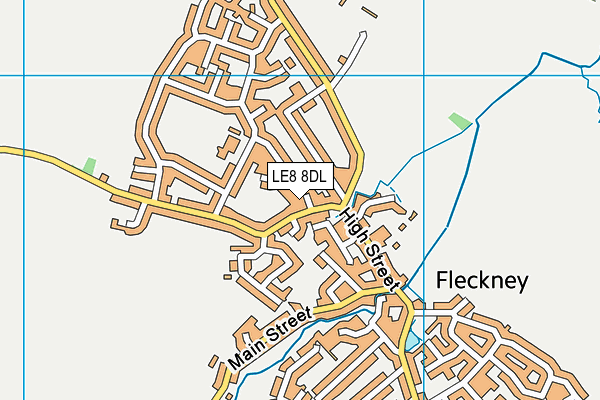 LE8 8DL map - OS VectorMap District (Ordnance Survey)