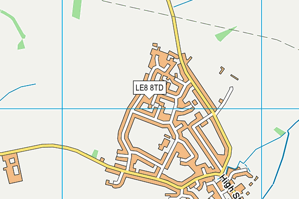 LE8 8TD map - OS VectorMap District (Ordnance Survey)