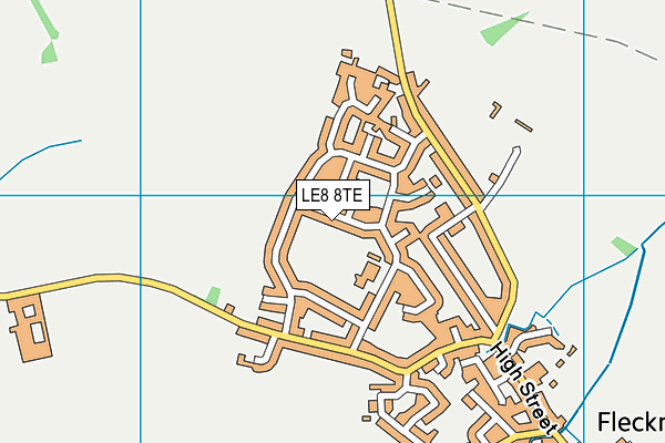 LE8 8TE map - OS VectorMap District (Ordnance Survey)