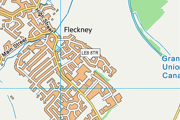 LE8 8TR map - OS VectorMap District (Ordnance Survey)