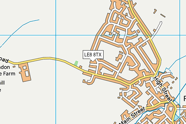 LE8 8TX map - OS VectorMap District (Ordnance Survey)