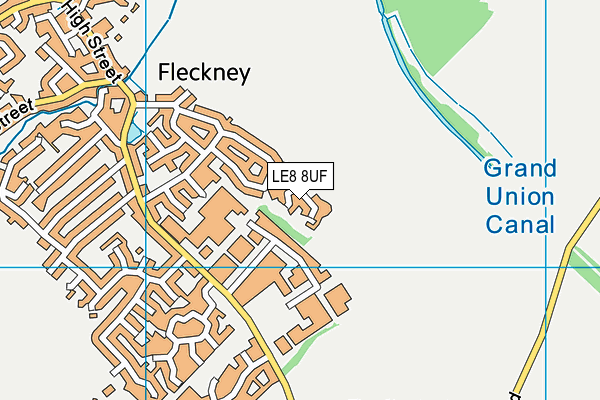 LE8 8UF map - OS VectorMap District (Ordnance Survey)