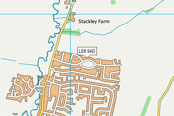 LE8 9AD map - OS VectorMap District (Ordnance Survey)