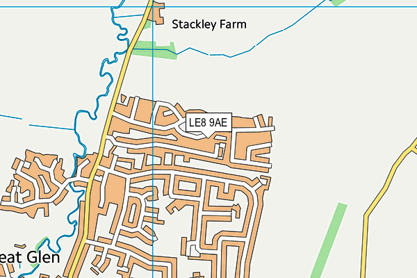 LE8 9AE map - OS VectorMap District (Ordnance Survey)