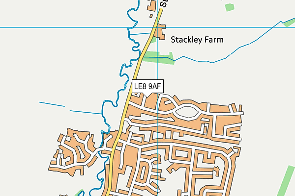 LE8 9AF map - OS VectorMap District (Ordnance Survey)