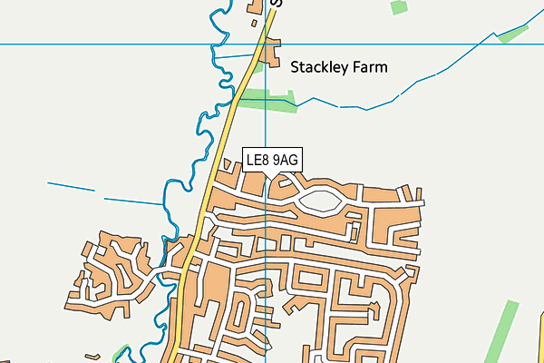LE8 9AG map - OS VectorMap District (Ordnance Survey)