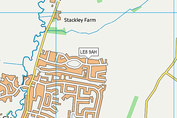 LE8 9AH map - OS VectorMap District (Ordnance Survey)