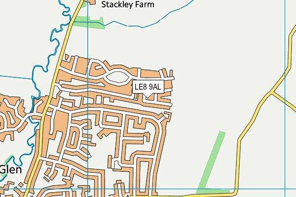 LE8 9AL map - OS VectorMap District (Ordnance Survey)