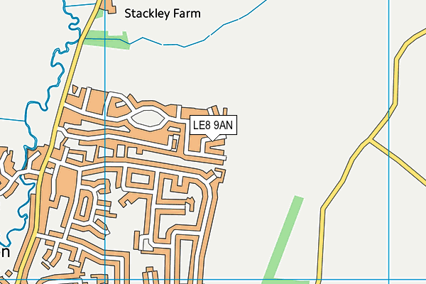 LE8 9AN map - OS VectorMap District (Ordnance Survey)