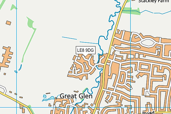 LE8 9DG map - OS VectorMap District (Ordnance Survey)